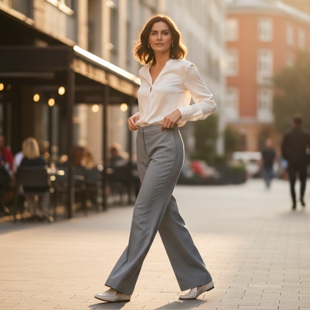 Versailles Gray Straight Leg Dress Pants Women’s 8